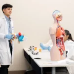 Students from the Higher Education Center at McAllen interacting with various STEM equipment.