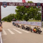 Wide shot of the 2024 U.S. Paralympics Road Cycling Open at the Texas A&M University-RELLIS campus.